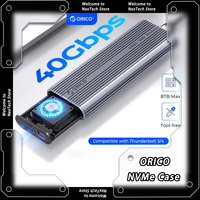ORICO M.2 NVMe Case 40Gbps SSD Enclosure with Cooling Fan USB4 PCIe3.0 Aluminum Compatible Thunderbolt 3/4 Tool Free 8TB Custom
