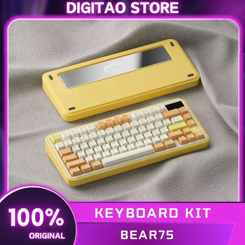 

Bear75 Mechanical Keyboard Kit Wireless Bluetooth Aluminum Keyboard Kit Gasket Screen Custom Hot Swap RGB Gaming Keyboard Kits