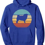 Polarshe Pug Retro Vintage anni '60 70s Sunset Dog Lovers Sweet Gif felpa con cappuccio Unisex