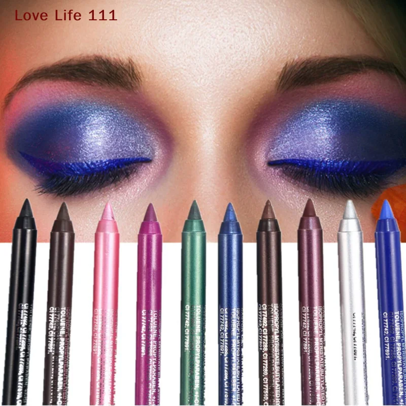 Lápiz de sombra de ojos delineador de ojos 14 colores resaltador monocromático delineador de ojos multifuncional brillo de perlas lápiz de Gel lápiz de maquillaje de ojos