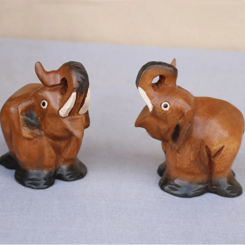 

Thai Imported Decorative Wooden Ornaments Southeast Asian Wood Carving Elephant Living Room Study Handicraft Decoration