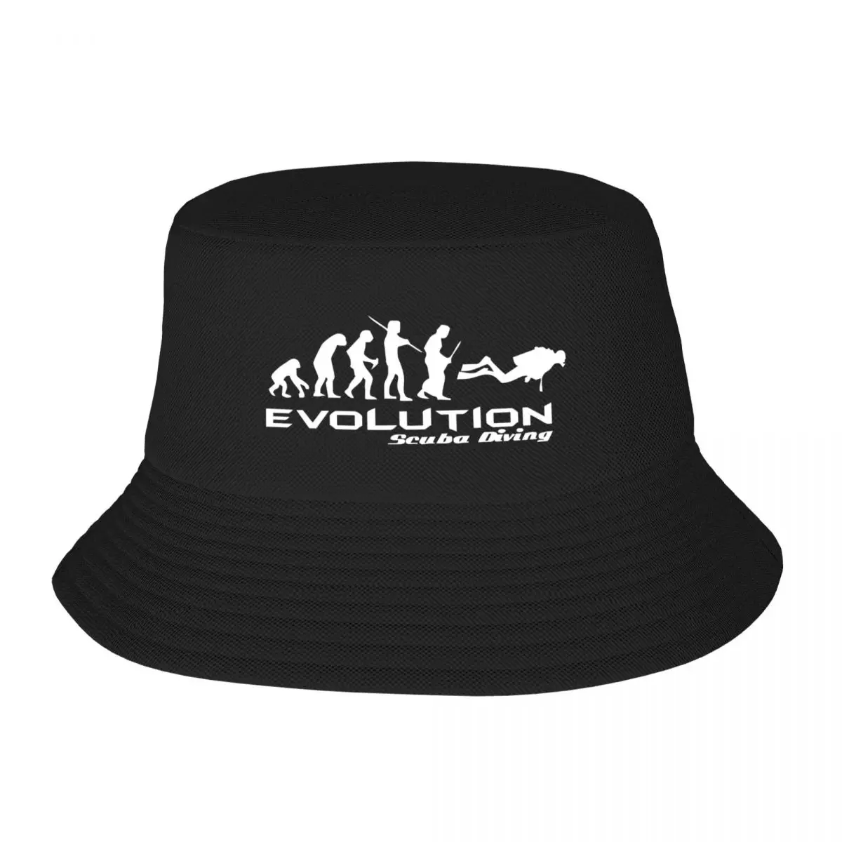 Custom Unisex Evolution Of Scuba Diving Bucket Hat Beach Sun Funny Underwater Dive Diver Gift Summer Fishing Hats