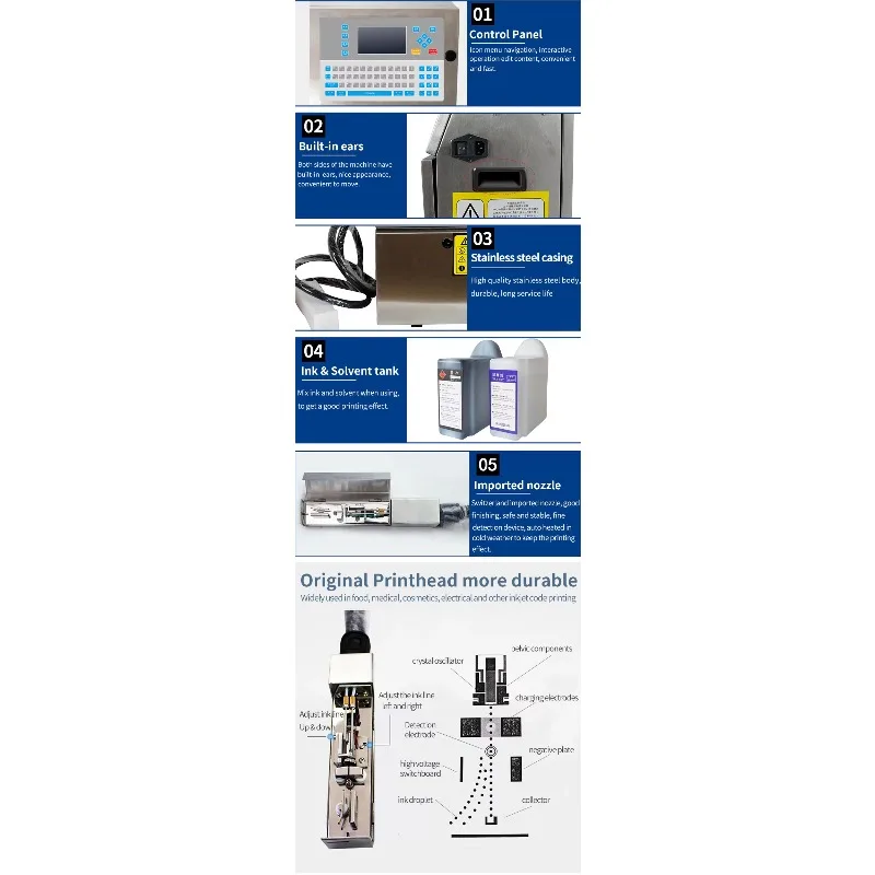 High Speed CIJ Industrial Marking Machine High Configuration Small Characters Continuous Batch Inkjet Code Date Printer