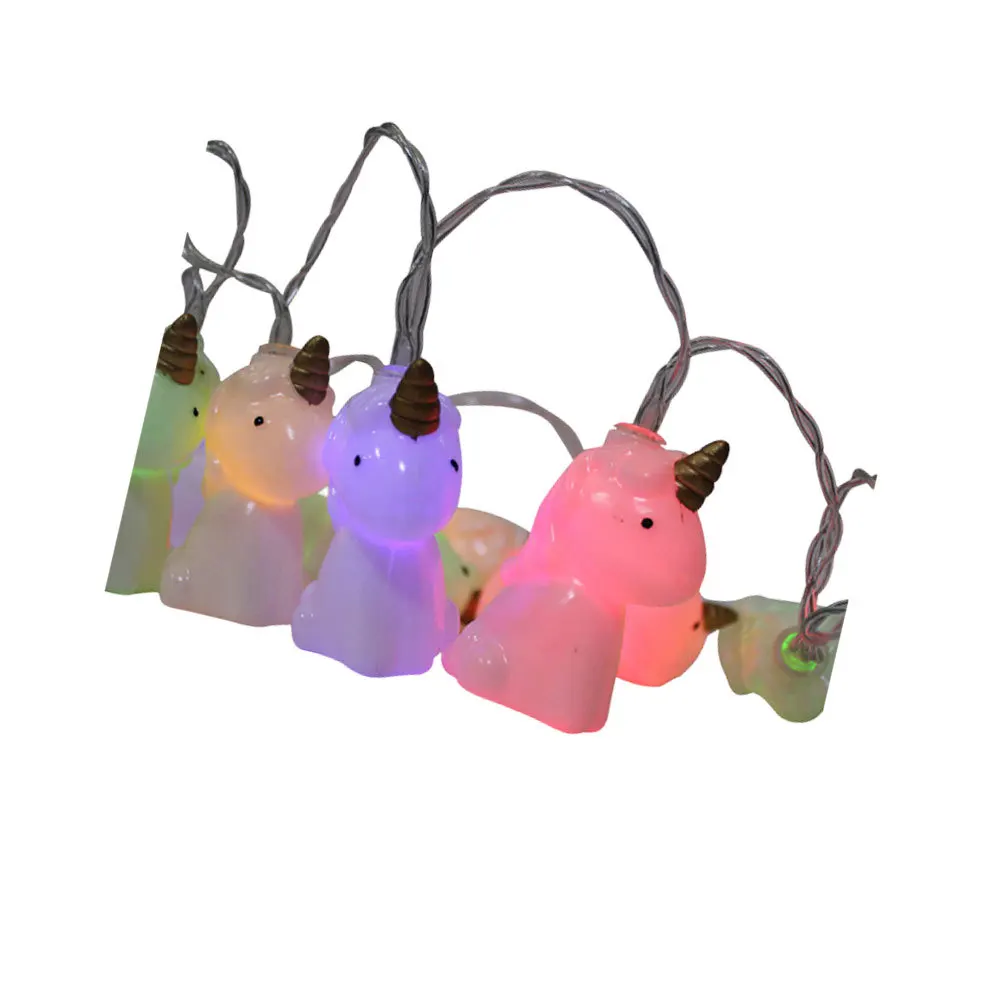 يونيكورن سلسلة ضوء ملون 1.5 متر 10 المصابيح مصباح للزينة توفير الطاقة رومانسية المنزل عطلة حفلة يونيكورن سلسلة ضوء