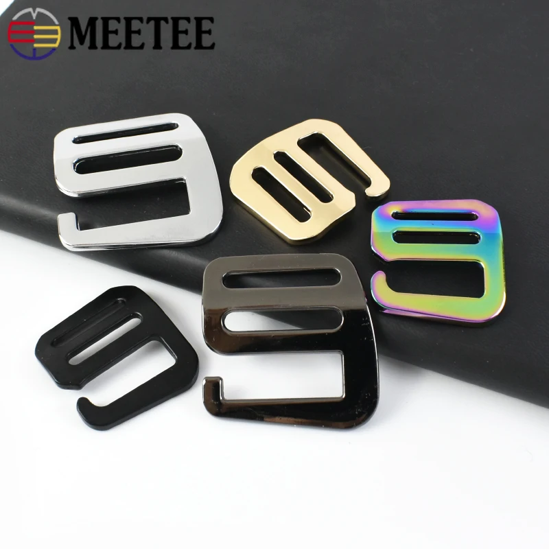 2/4Pcs Meetee 19/25/32/38mm Metal Tri-Glide Slider Buckles Handbag Strap Belt Adjust Hook Clasp Luggage Ring Hardware Accessory