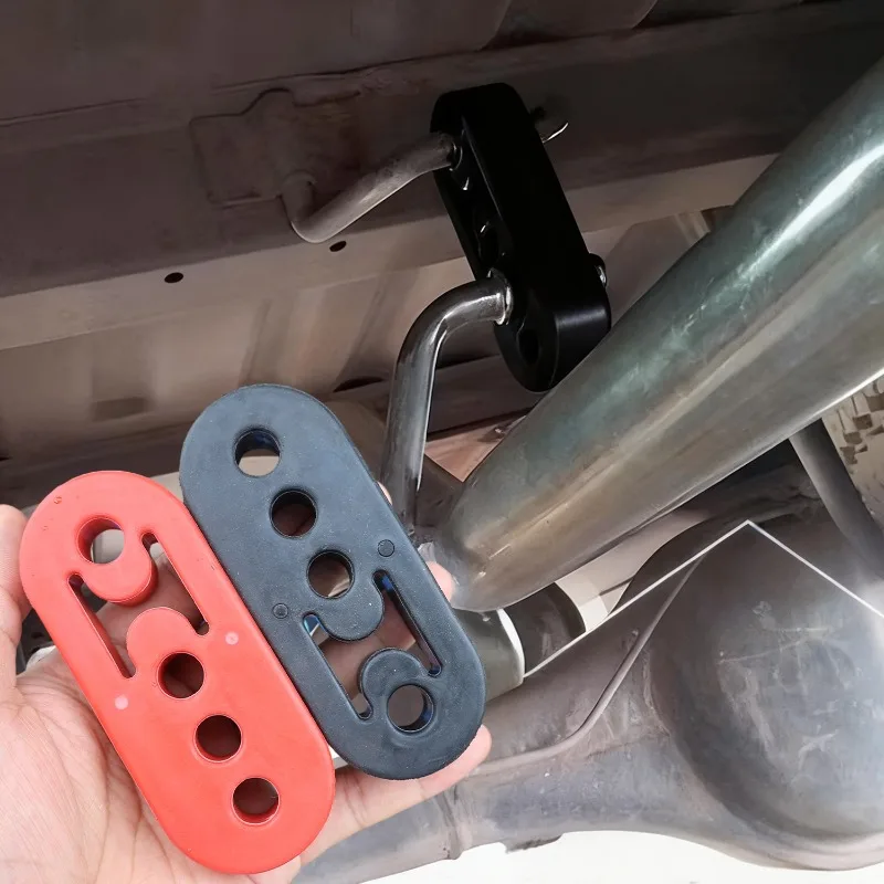 4Holes Car Exhaust Pipe Mount Brackets Hanger Insulator Rubber Hanger Liner Bracket Black Red Lifting Ear Muffler Hanger 1-2PCS