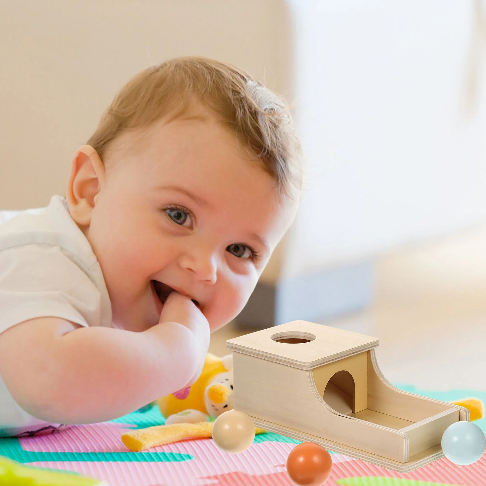 Caja de monedas con cajón, juguete para bebés, objeto de permanencia, madera, habilidades motoras finas para niños de 1 año