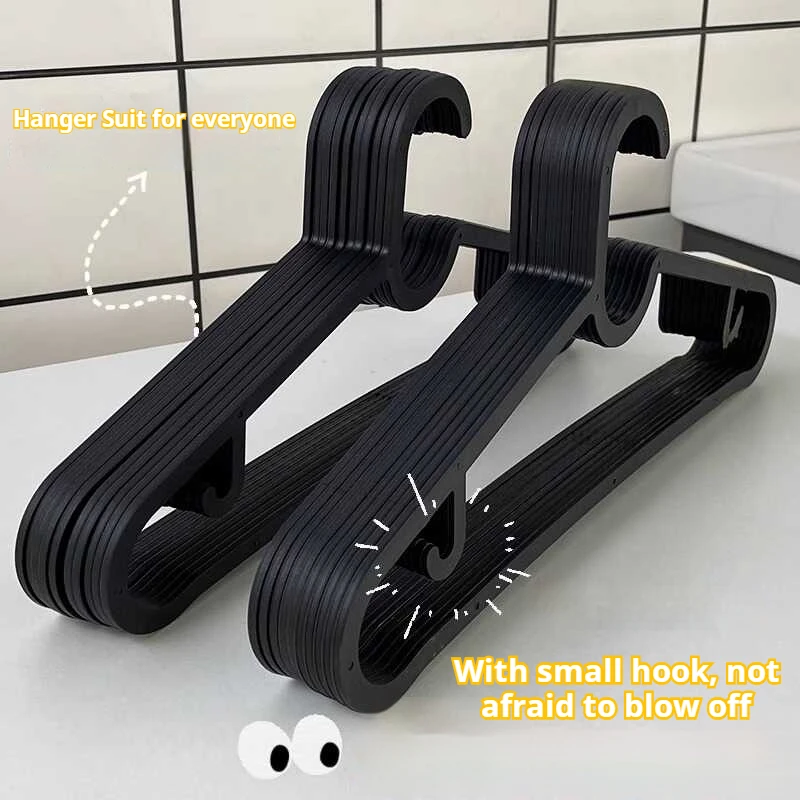 10Pcs  Plastics Clothes Hanging Rack Clothing Hanger Non-Slip Dry Portable Household Clothes Organizer Closet Space Saver