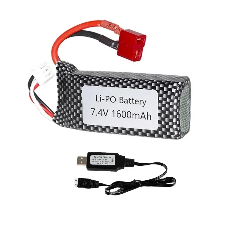 XINLEHONG-Carro com Controle Remoto, Bateria Li-po, Carregador USB, Caminhões R/C de Alta Velocidade, Peças Sobressalentes, 7.4V, 1600mAh, XLH 9125