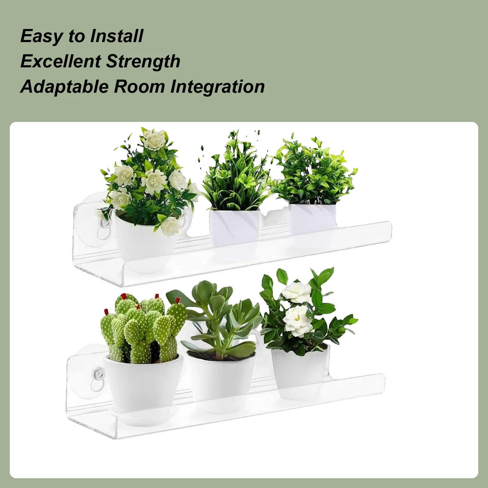 

Оконная полка для растений, комнатная, 2-х предметная, прозрачная присоска, подставка для цветочного горшка, подставка для растений, настенная подставка для дома, квартиры, любителей природы