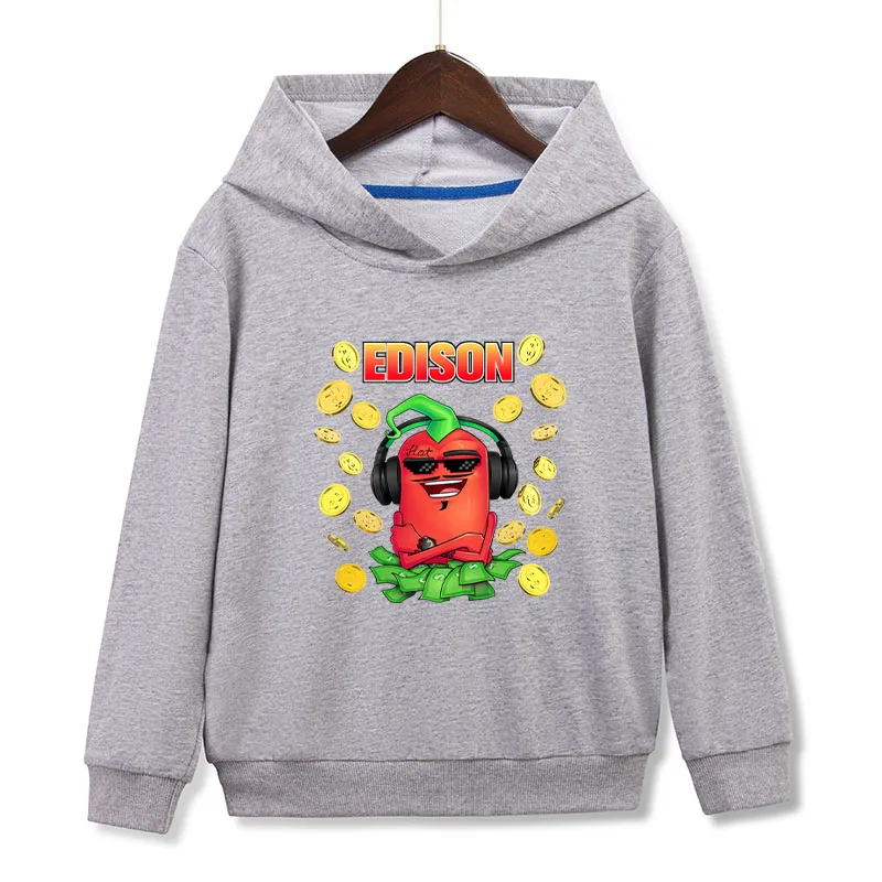 اديسون Pts الاطفال هوديس الخريف رقيقة طويلة الأكمام Эдиsson перец الصبي قمصان سويت شيرت بقلنسوة الفتيان الفتيات ملابس الكرتون غير رسمية #3