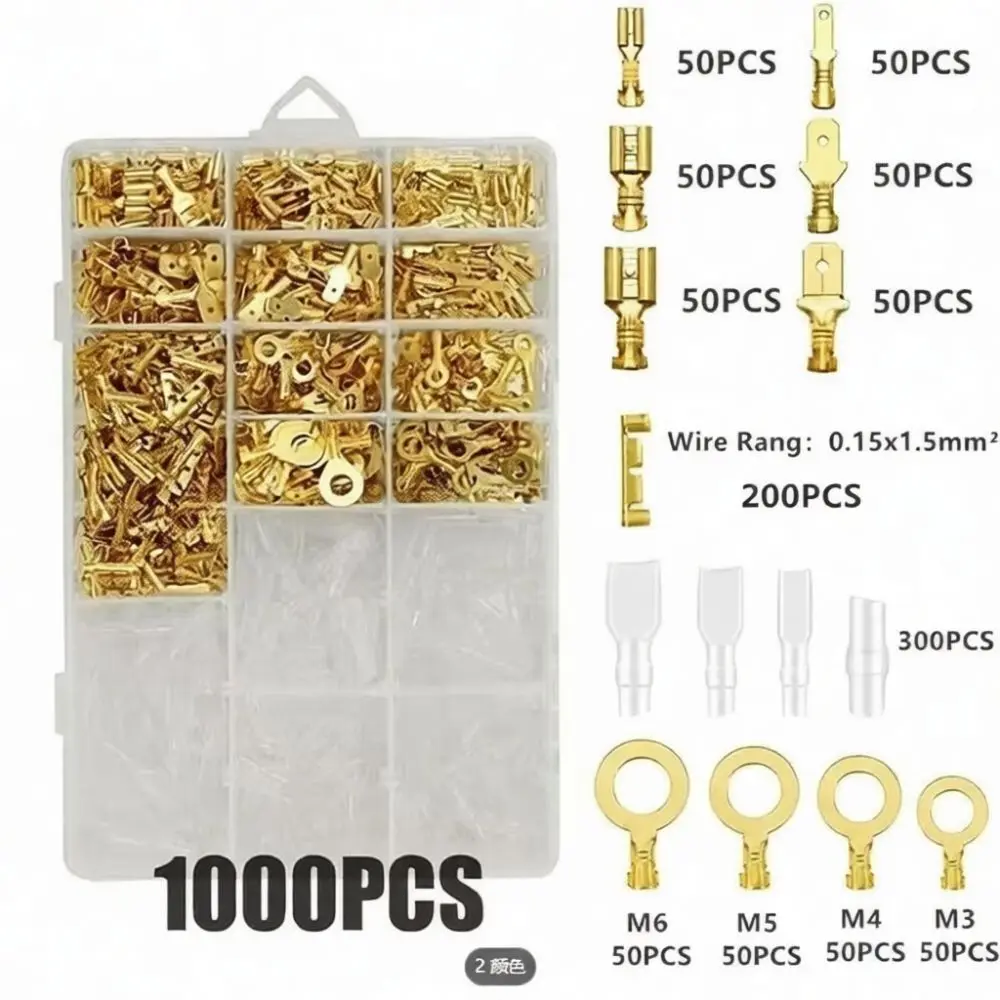 Crimping Spade Terminal Connector Assortment Kit Electrical Wire Faston Crimp Plug Insulated Automotive Repair Tool Hardware