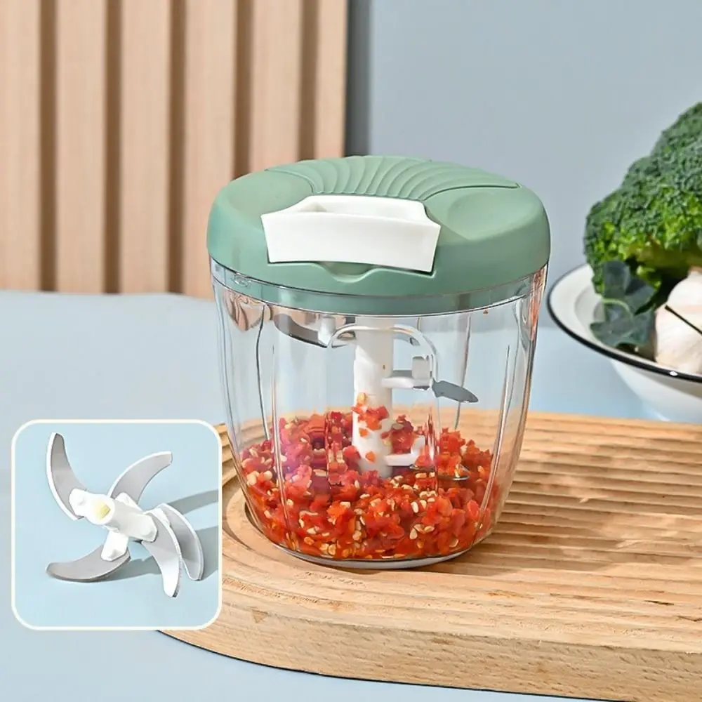 500/900ML Manual Pull Crusher Portable Rotate Design Food Chopper Multifunctional Easy Operation Garlic Chopper Garlic Chop