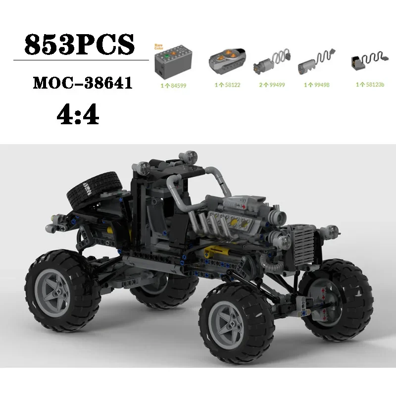 

Building Block MOC-38641 Off-road Vehicle 4x4 Assembly Model 853PCS Boys Puzzle Education Birthday Christmas Toy Gift Ornaments