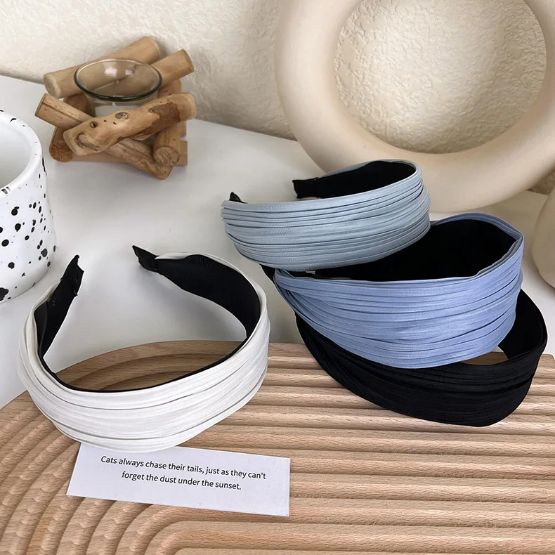 French pleated fabric headband fashion sense sweet girly goddess headband all-match hairpin headwear hair accessories