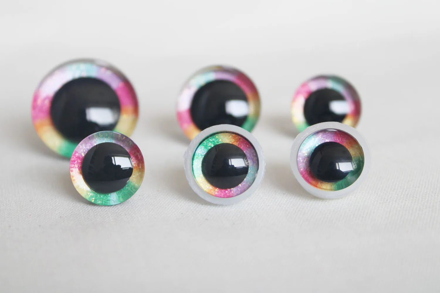 10 Paar Leuchtende Pupillenaugen 20MM 25mm 30mm 3D Komische Runde Glitzer-Spielzeugaugen mit Leuchtscheibe und Hartem Unterlegscheibe – Detail 15