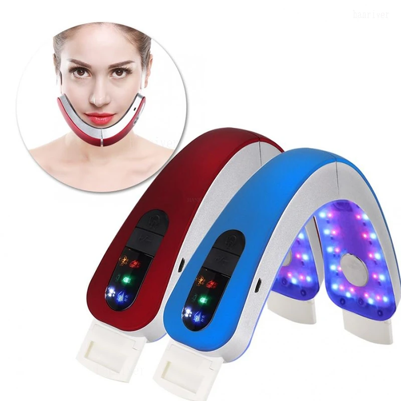 Facial Massager Electric Micro-Current Face Massager Hot Compress Therapy Face Slimming Instrument V Face Lifting Tools