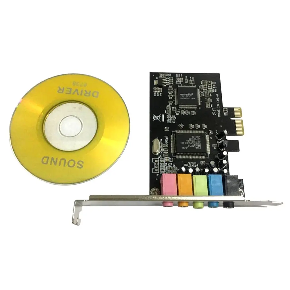 Carte son PCI-E 5.1CH pour ordinateur, chipset PCI Express CMI8738, audio stéréo, 6 canaux, jeux 3D, musique numérique