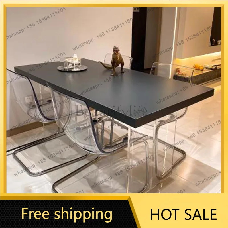 LSAcrylic Restaurant Dining Table Study Modern Makeup Gaming Dining Table Corner Terrace Mesas De Comedor Living Room Furniture