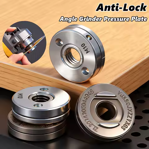 Anti-Lock Angle Grinder Metal Pressure Plate Replacement Inner Outer Flange Nut Set Tools for Angle Grinder