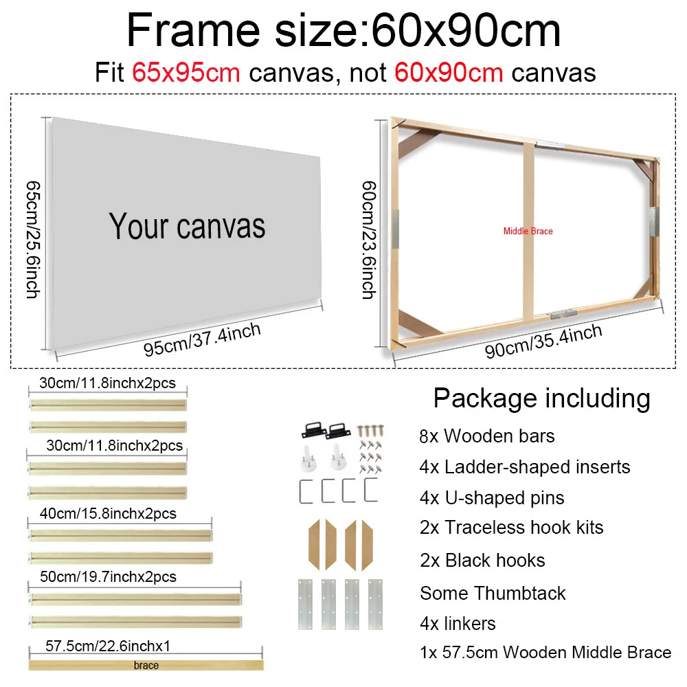 Little PP 40x60 50x70 40x50cm Leinwandrahmen Holzrahmen Holz Foto Ölgemälde Leinwand Diamant Malerei Rahmen Leinwand Holz Wandrahmen 4