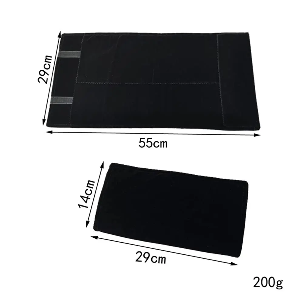 منظم حقيبة مجوهرات مخملية للسفر للقلادة وشريط مطاطي ومضاد لللف سلاسل 16 خالية من التشابك باللون الأسود