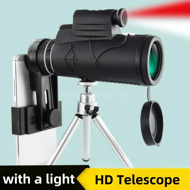 Telescopio monocular HD zoom largo alcance con trípode y clip móvil