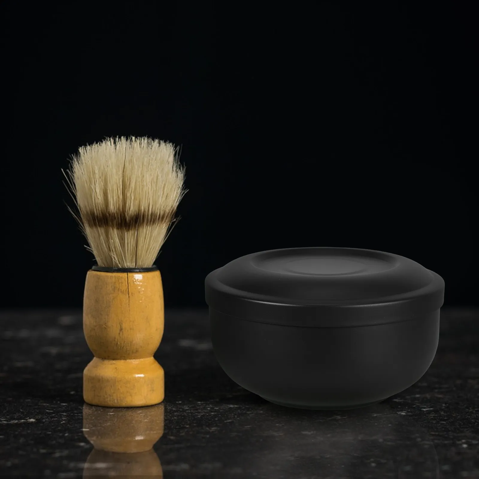 

Винтажная чаша для бритья из нержавеющей стали с крышкой и подставкой для щетки, компактный дизайн для путешествий и дома, принадлежности для влажного бритья