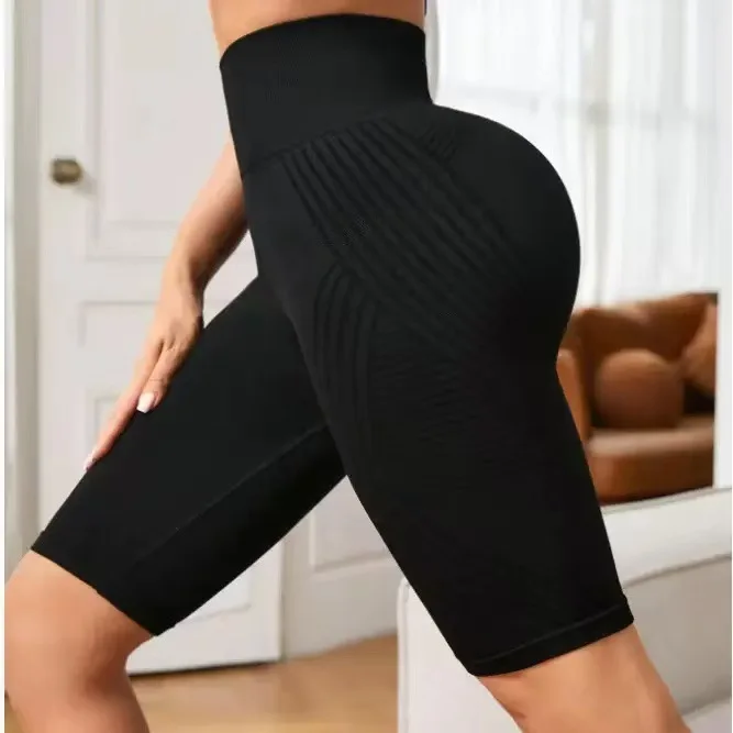 Hochgeschnittene Po-Formende 3D Anti-Cellulite Radlerhose, Bauchkompression 8 Zoll Formende Gym Workout Trainingsshorts – Detail 7