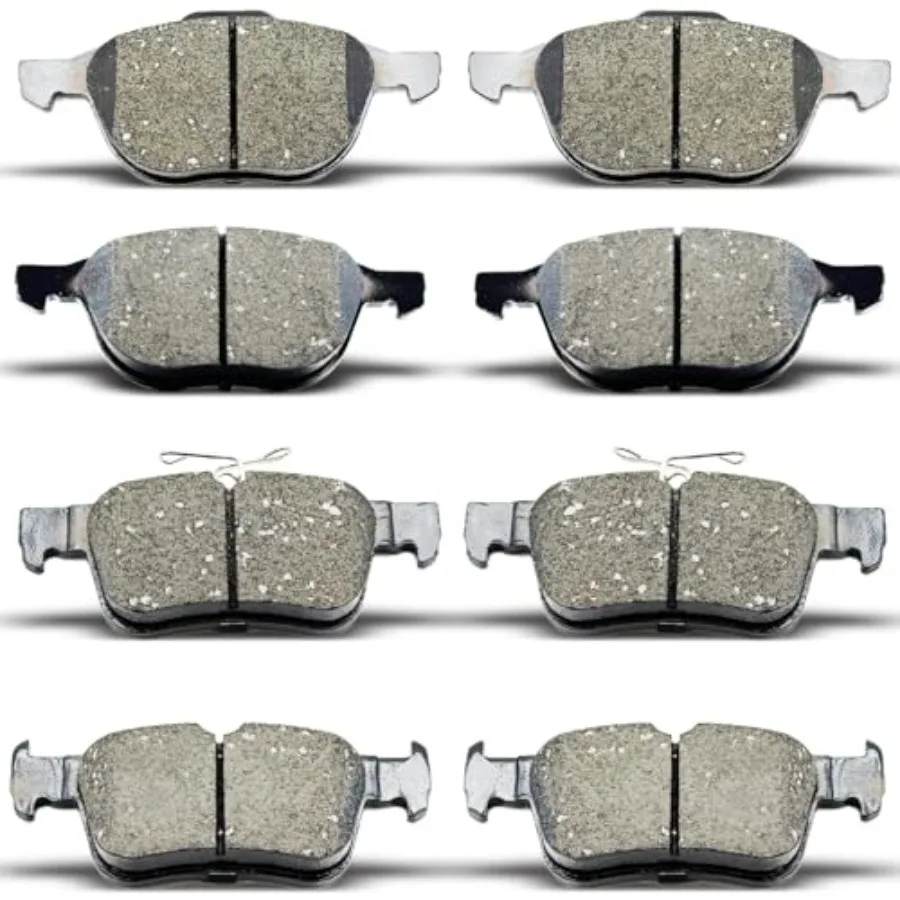 

D1044 D1665 Front Rear Ceramic Brake Pads Set 8pcs High-Performance Brake Pads for 2017 2018 2019 Escape 2.5L FWD and 1.5L Mod