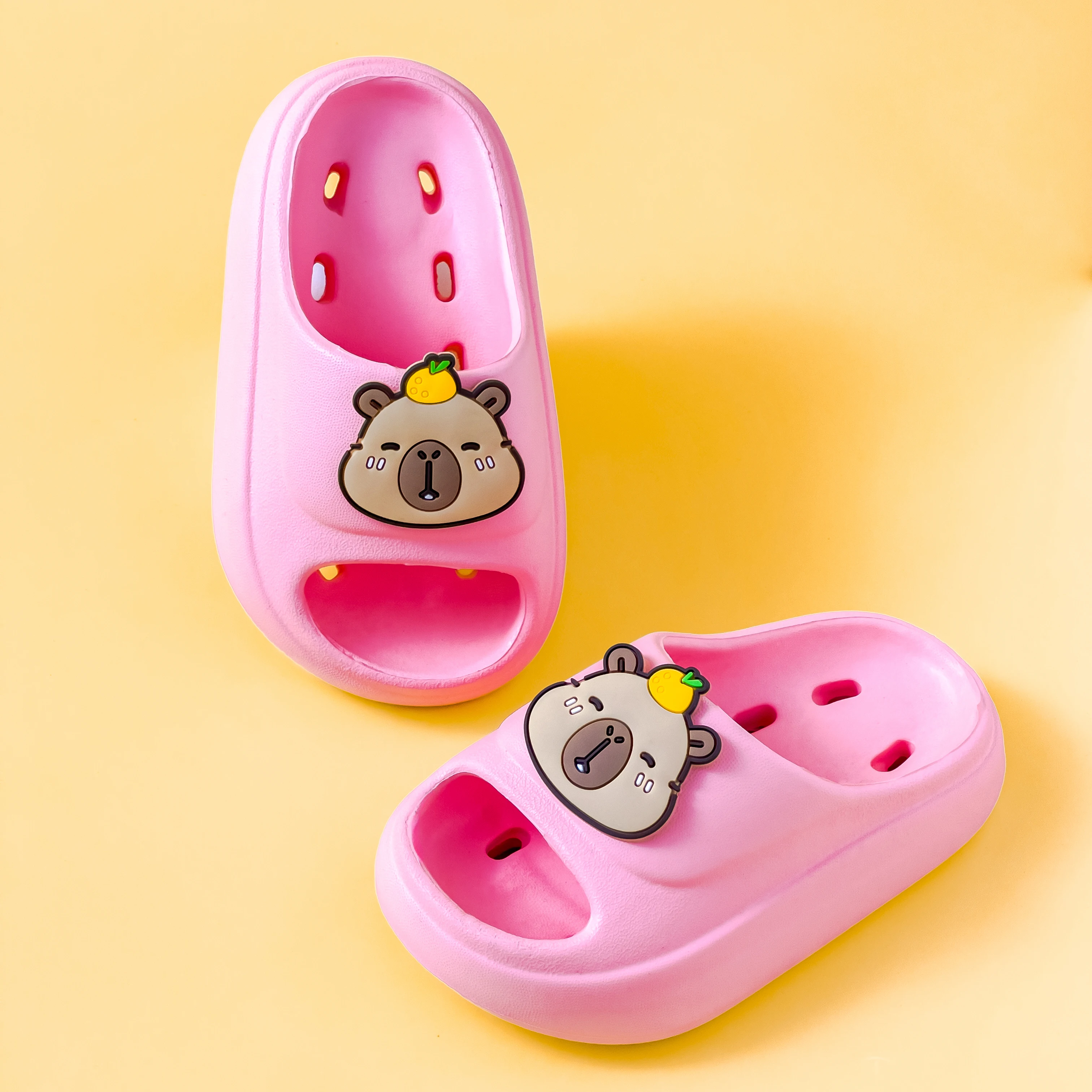 

Children's slippers, indoor shower, odorless feet, summer parent-child family, family of three, home cartoon girl, boy, sandals