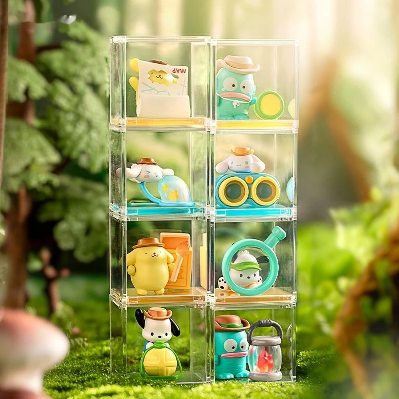 Anime Sanrio Ugly Fish Hangyodon Little Explorer Series Blind Box Toy Cinnamoroll Pochacco Pompompurin Desktop Ornament Dor Kids