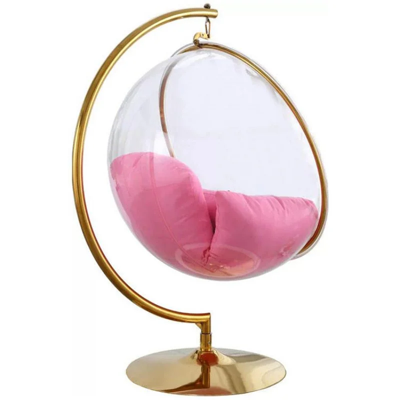 hot selling bubble chair with stand transparent living room chair gold egg chair on stand