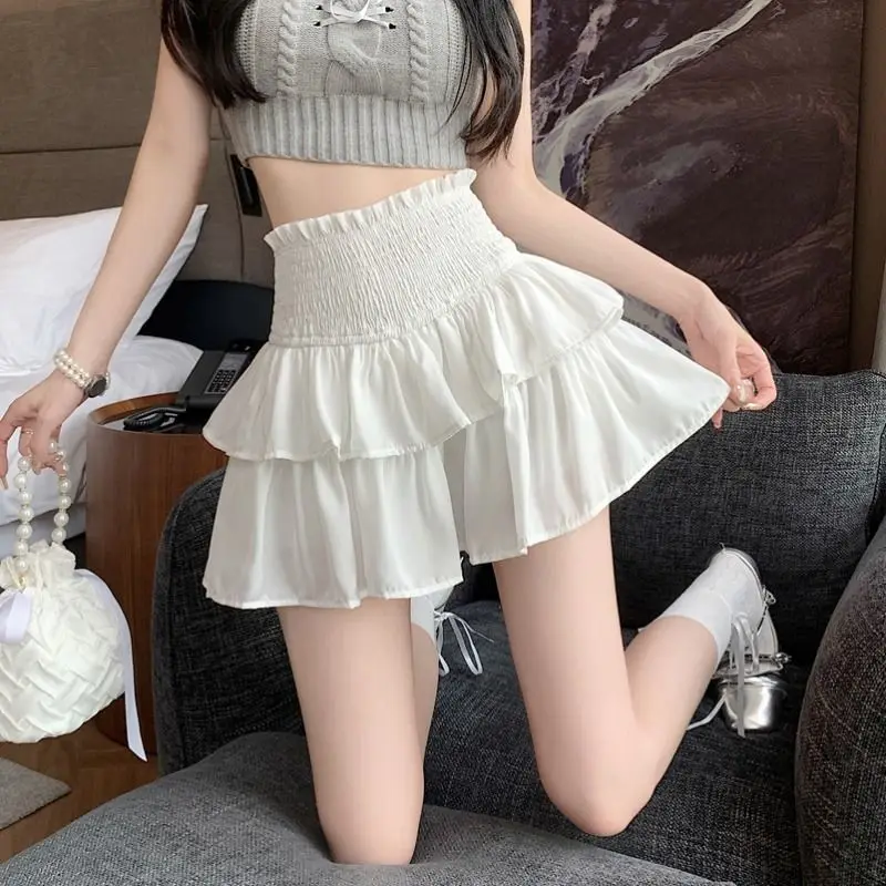 

2024 Summer Style Brand Women Skirt Elastic Ladies Midi Skirts Sexy Girl Mini Short Skirts Saia Feminina Preppy Style Quality