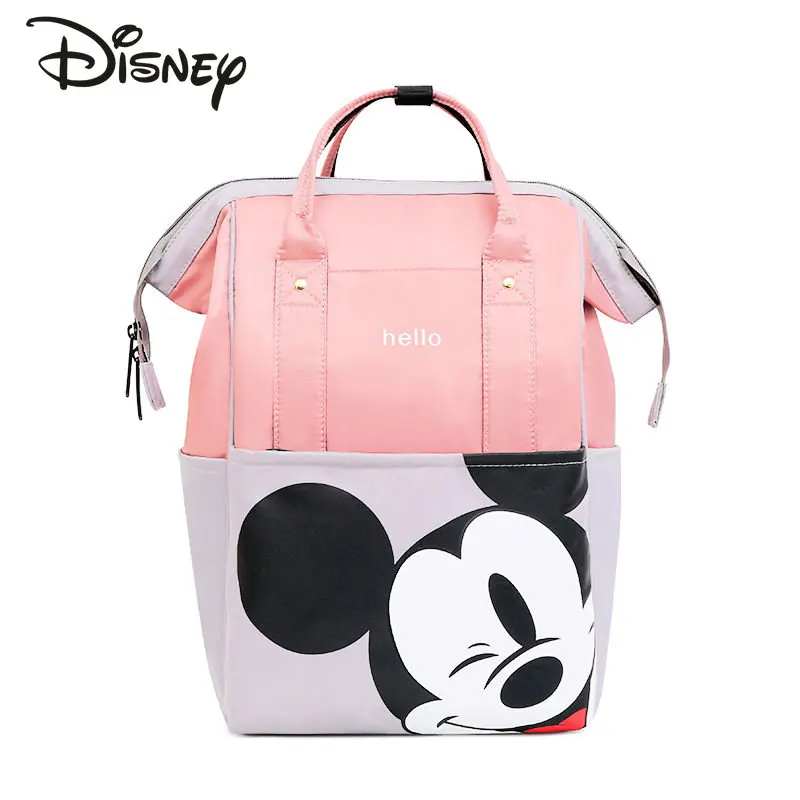 Disney-mochila de nailon con dibujos animados para mamá, bolso multifuncional de gran capacidad para viaje de negocios, Mickey, de alta calidad, a