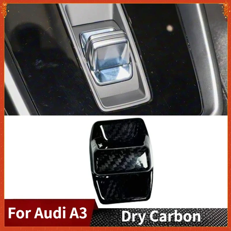 

For Audi A3 Real Dry Carbon Fiber 2021 Interior Decoration Central Control Gear Head Trim Cover Modification Accessories