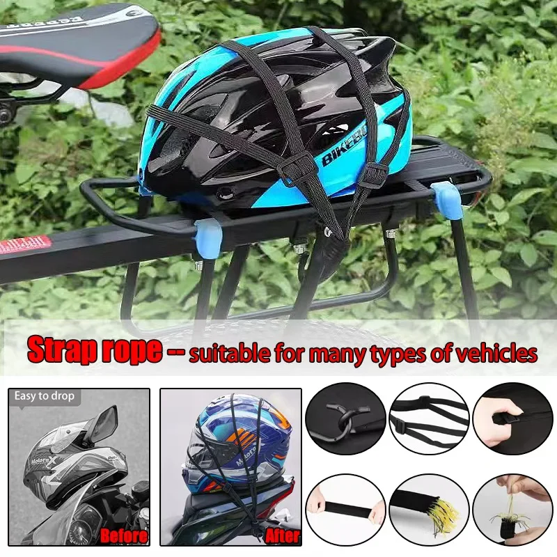 

SEAMETAL 60cm/90cm Motorcycle Elastic Rope - Helmet Fixed Strap, High-Strength Adjustment Fix Rope