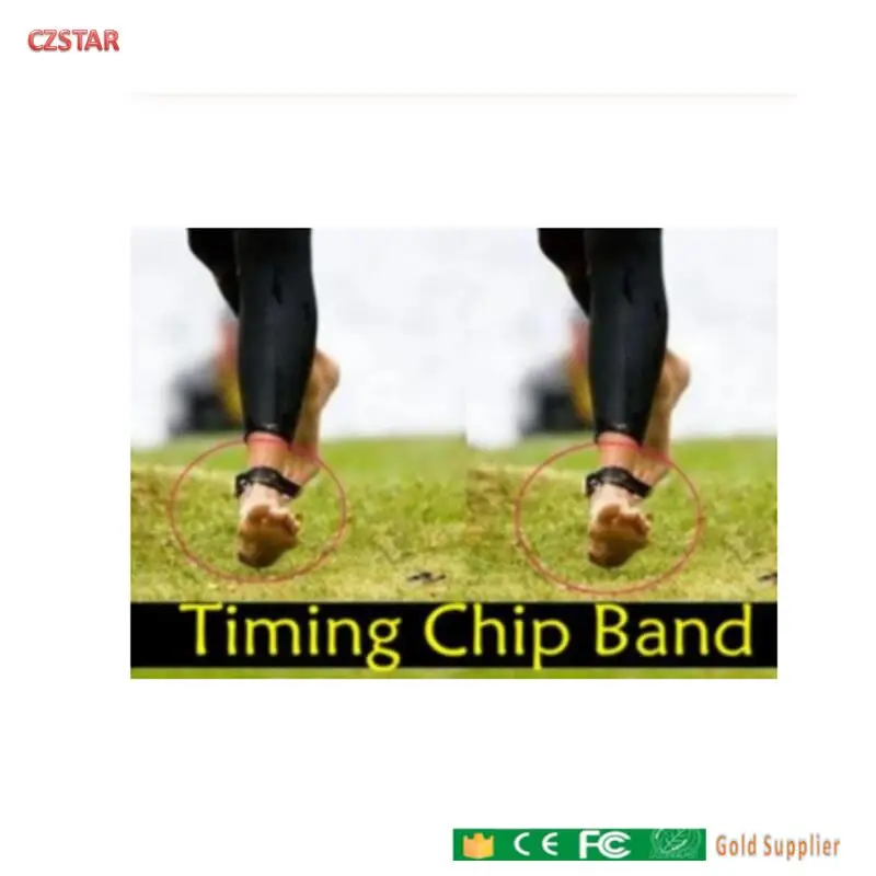 Czstar 100pcs Neoprene VelcroStrap band neoprene triathlon uhf RFID timing chip wrist ankle strap  for rfid sports timing tags