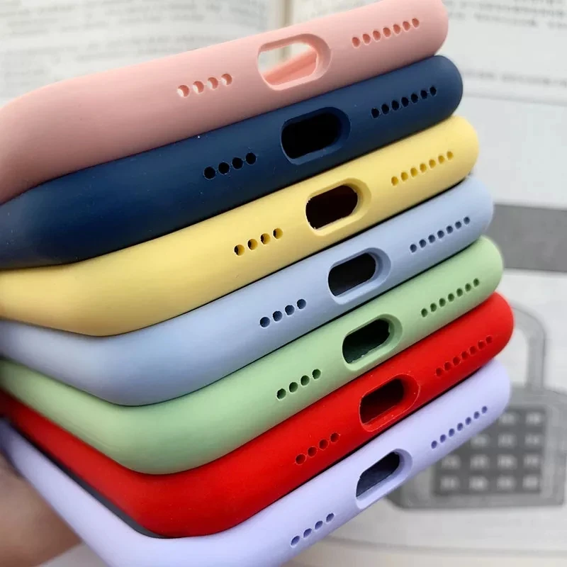 Original Liquid Silicone Phone Case for iPhone 16 15 14 13 12 11 Pro Max Apple Cases for iPhone 12 13 11 16 Plus Full Logo Cover