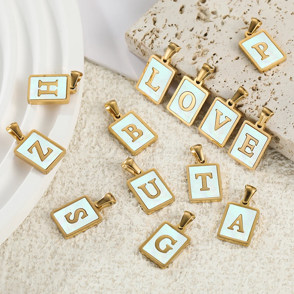 1pcs Stainless Steel 26 Alphabet A-Z Charms Pendants for Women Letter Chain Necklace Bracelet Jewelry Making Accessories