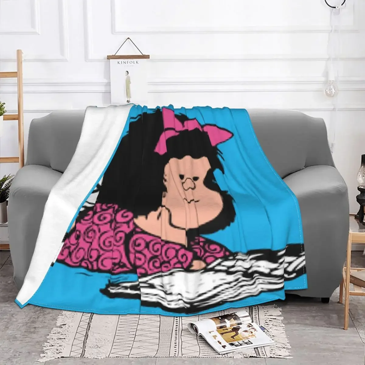 

Mafalda Cartoon Cute Baby Blankets Sofa Cover Fleece Summer Anime Ultra-Soft Multi-function Throw Blankets for Sofa Couch Quilt