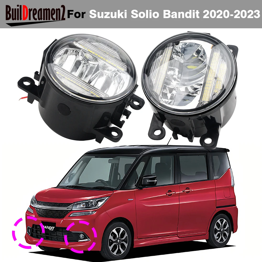 2 Pieces 30W H11 Car LED Fog Light Daytime Running Lamp DRL 8000LM 12V For Suzuki Solio Bandit (MA27S MA37S) 2020 2021 2022 2023