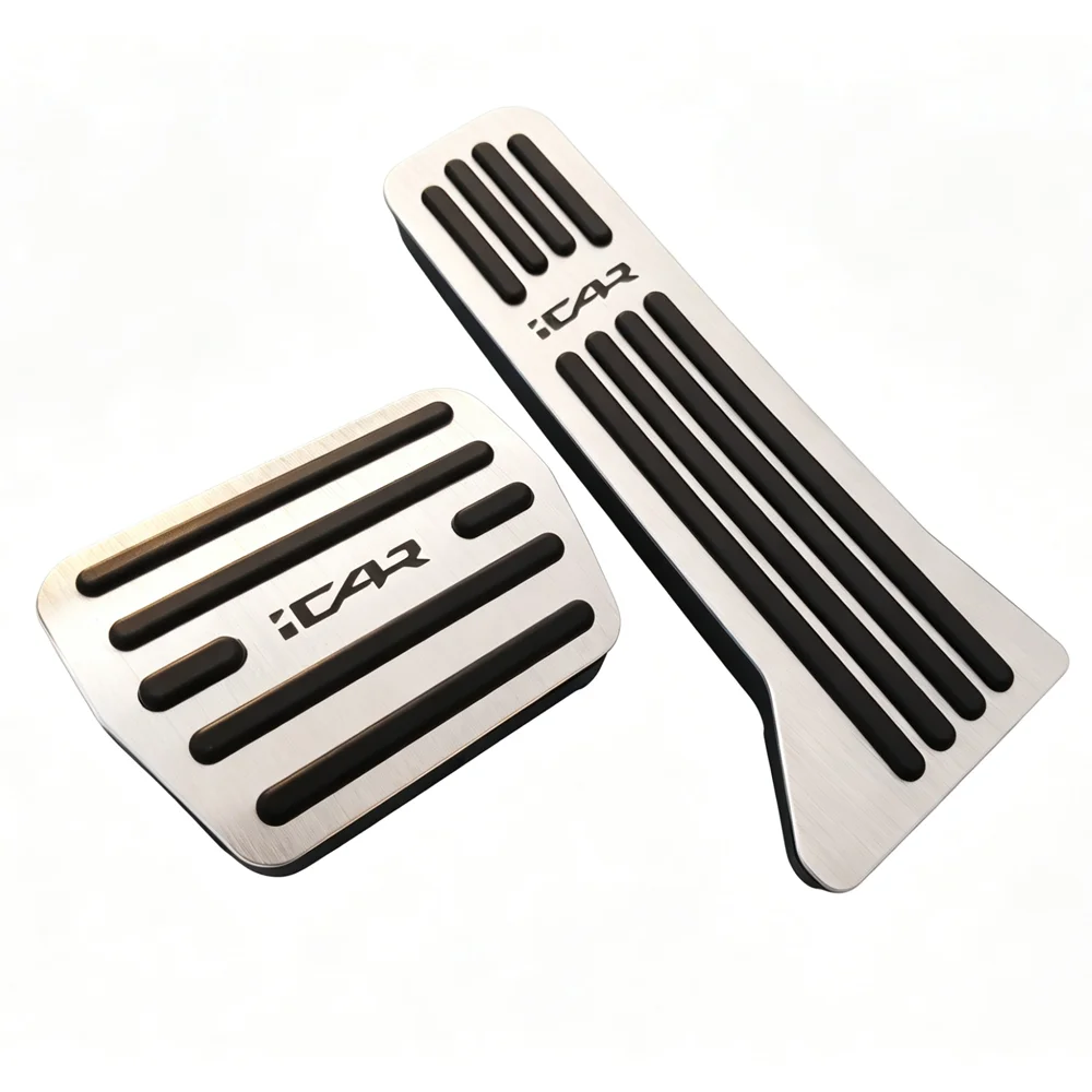 For Chery iCAR 03 2024 2025 2026 Accessories Car Accelerator Brake Pedal Cover Interior Metal Antiskid Foot Pedal Pad