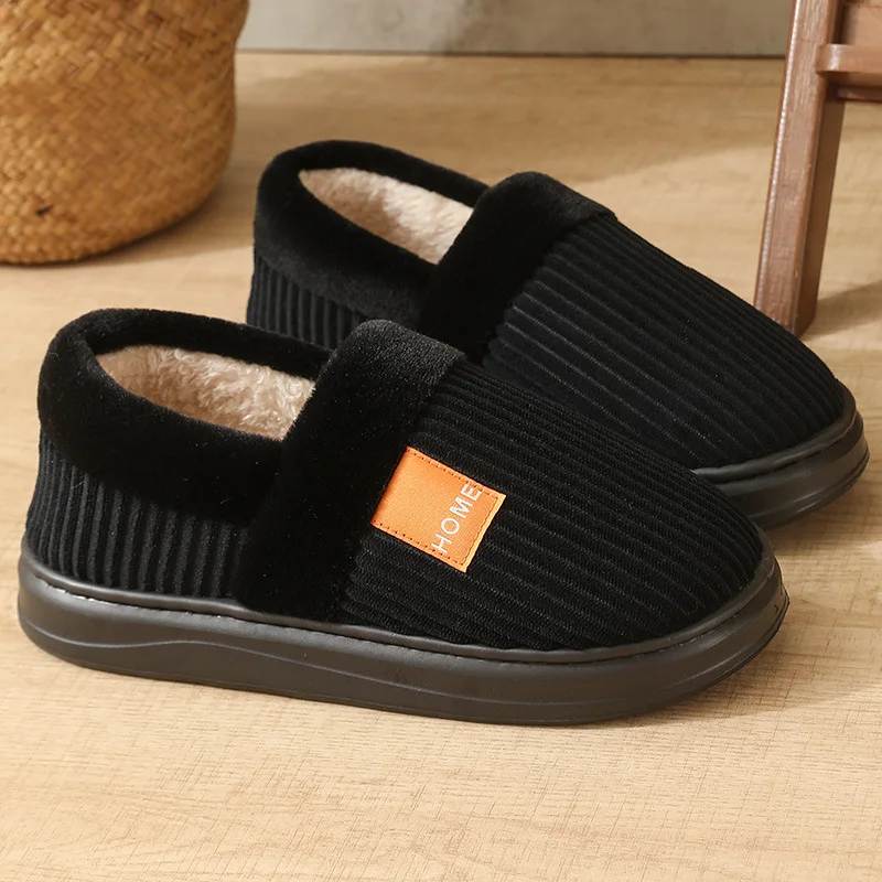 Herren-Winterhausschuhe in Übergröße, Warme Baumwoll-Pantoffeln mit Plüschfleece-Futter, Dicke Sohle, Rutschfeste Indoor-Schuhe – Detail 7