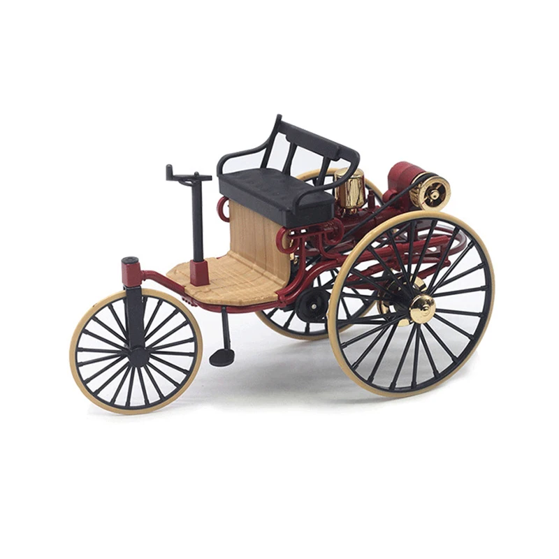 Simulation Dreirad zurückziehen Spielzeug 1:12 1886 Vintage Oldtimer Legierung Automodell für Kinder Geschenks ammlung Erwachsenen Spielzeug Ornament