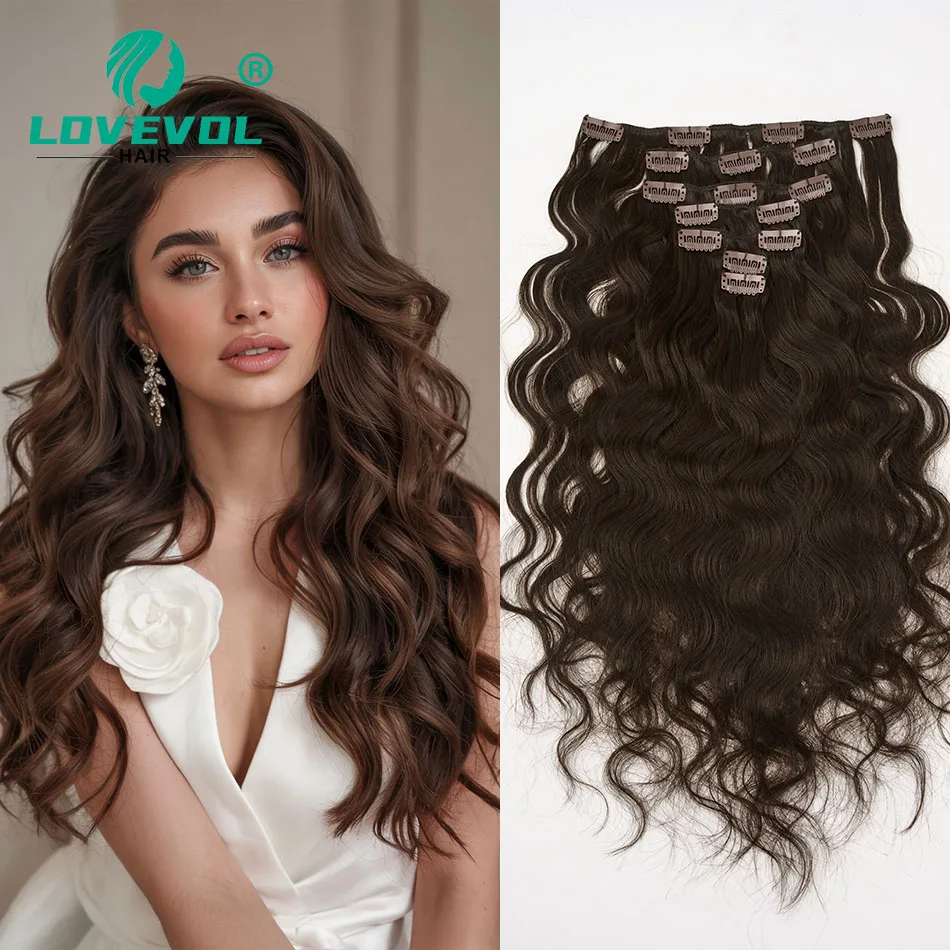 lovevol-brown-natural-wave-clip-in-hair-extensions-100-human-hair-double-weft-brazilian-7-pcs-120g-easy-to-install-for-volume