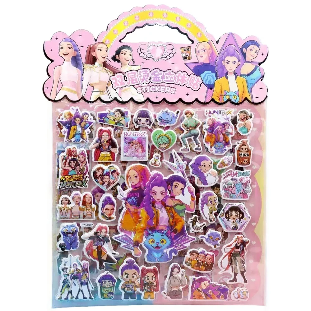 

Kpop Demon Hunters liede Perimeter Carry-Style 3D Cartoon Stickers for Children, 3D Bubble Stickers for Rewards