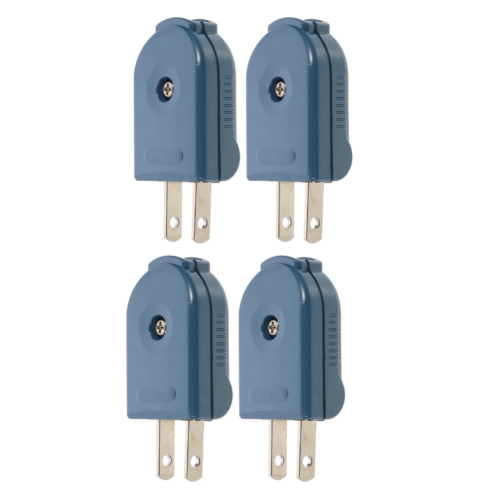 

4pcs 2 Prong Replacement Extension Cord Repair Us Standard Angle 10A 125V Heavy Duty Electric Plug For Portable Inverter
