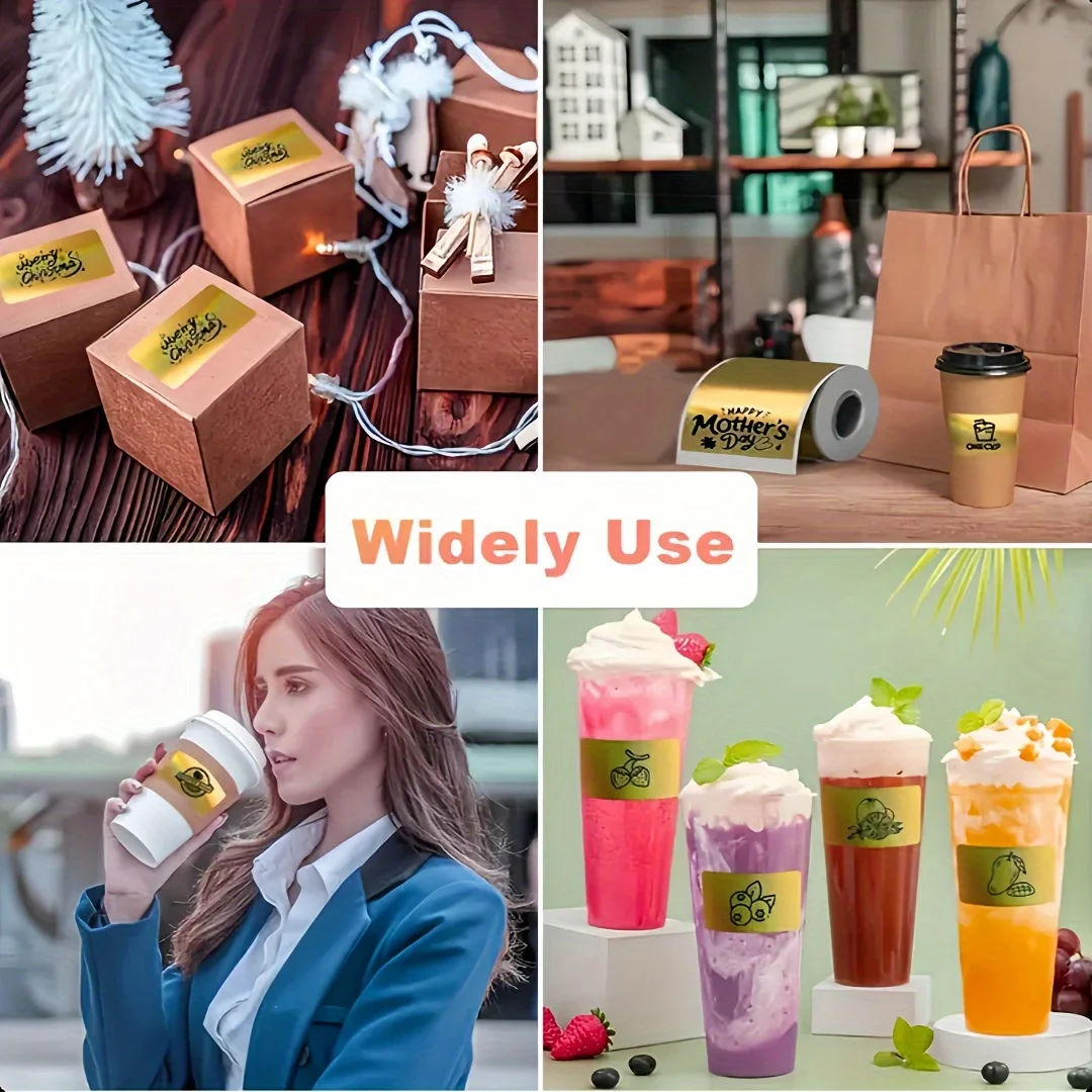 57x25mm Holographic Laser Thermal Stickers Colorful Transparent Self-Adhesive Labels Suitable for Mini Portable Printer Paper