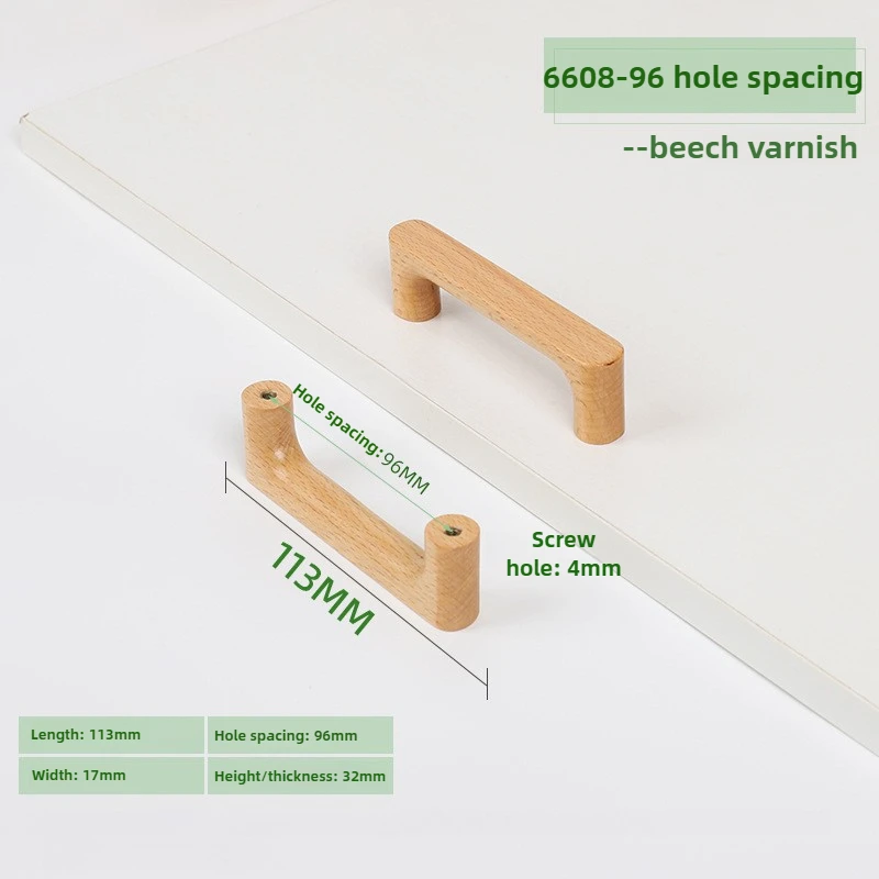 Nordic Houten Massieve Hardware Pull Meubelgrepen Beukenhout Keukenkast Handgrepen Garderobe Kast Ladeknoppen